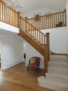 Oak staircase with split gallery landing